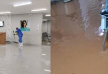 Vídeo – Temporal causa alagamento em UPA e hospital de Cuiabá