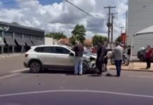 Vídeo: Motociclista fica em estado grave após acidente em Rondonópolis