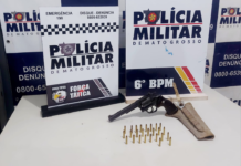 Homem é detido com revólver e 26 munições durante ação da PM em Cáceres