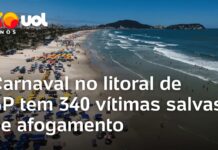 Veja Vídeo – Bombeiros salvam 340 pessoas de afogamento no litoral de São Paulo durante o Carnaval