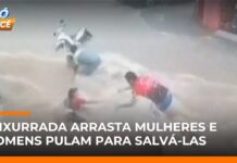 Veja Vídeo – Enxurrada arrasta duas mulheres em Minas Gerais; homens salvam vítimas