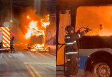 Veja Vídeo – Mais 2 ônibus são incendiados em nova noite de ataques na Zona Sul; veja