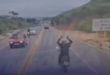 Vídeo: Ultrapassagem perigosa e gesto obsceno chamam atenção no trânsito