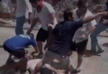 Vídeo: Jovem sobrevive a chifrada no rosto durante festival no Peru