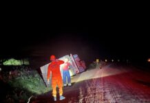 Motorista morre após capotamento de caminhão na MT-480