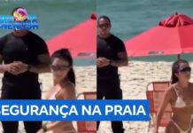 Veja Vídeo – Jade Picon contrata segurança particular para tomar conta dela na praia; veja