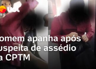 Veja Vídeo – Homem apanha e é preso após suspeita de assédio contra mulher em trem da CPTM em SP