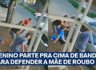 Veja Vídeo – Menino reage com coragem e enfrenta assaltante em defesa da mãe; veja
