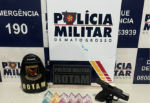 Polícia prende membro de facção com pistola e cocaína em Cáceres