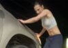Veja Vídeo – Mulher viraliza ao tentar trocar pneu de carro sozinha; veja desfecho