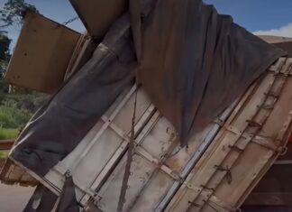 Vídeo: Casal morre após carreta invadir contramão na BR-163 em Sinop