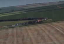 Vídeo: Imagem aérea flagra trem de grãos cruzando Mato Grosso