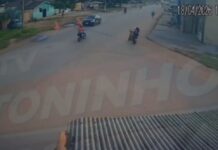 Vídeo: Motociclista sofre mal súbito e cai com criança em Cáceres