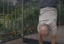 Vídeo: Idoso viraliza ao descer escada de bananeira com equilíbrio impressionante