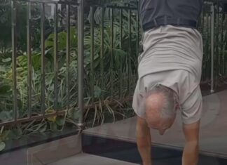 Vídeo: Idoso viraliza ao descer escada de bananeira com equilíbrio impressionante