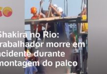 Veja Vídeo – Trabalhador morre após acidente durante montagem de palco de Shakira no Rio