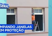 Veja Vídeo – Faxineira é flagrada limpando janela pelo lado de fora a 15 metros do chão em SP