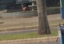Vídeo: Morador filma homem tomando banho na fonte em Lucas do Rio Verde