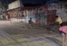 Veja Vídeo: Bairro em Várzea Grande ganha cores de Copa do Mundo com mutirão de moradores