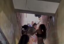 Veja Vídeo: Grupo de amigas diverte-se ao carregar cimento e bater laje juntas