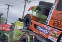 Veja Vídeo: Caminhões da Fórmula Truck já chegam a Cuiabá para 5ª etapa do campeonato