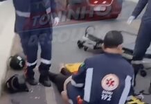 Veja Vídeo – Obra mal acabada causa queda na ponte Sarita Baracat em Cuiabá