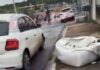 Veja Vídeo – Moradores de VG enfrentam calçadas tomadas por entulhos e disputam espaço com veículos nas ruas