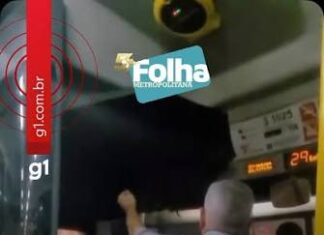 Veja Vídeo – Cobrador segura guarda-chuva para motorista de ônibus com goteira em SP; veja