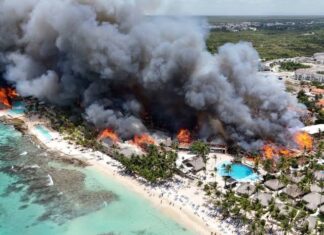 Veja Vídeo – Incêndio em resort de luxo no Caribe mata turista e desaloja hóspedes