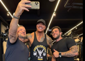Veja Vídeo – ‘The Rock’ Dwayne Johnson treina em academia no Humaitá em passagem pelo RJ