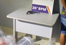 Homem é preso com arma e 11 cestas básicas atribuídas à facção criminosa em Nova Mutum