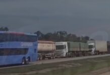 Veja Vídeo – Trânsito em meia-lua na BR-364 após colisão próximo a Cuiabá
