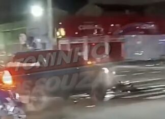 Veja Vídeo – Acidente entre carro e moto mobiliza equipes na Avenida da Prainha em Cuiabá