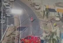 Veja Vídeo – Caminhão betoneira atinge poste e interdita avenida em Várzea Grande