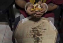 Veja Vídeo – Policial viraliza ao mostrar preso comendo pizza durante ocorrência