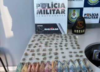Mulher é presa com 105 porções de maconha em ação da Rotam no Jardim União em Cuiabá