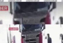 Veja Vídeo – Falha em elevador hidráulico faz cabine de caminhão cair sobre pai e filho; veja