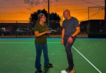Paula Calil e Abílio Brunini vistoriar revitalização de quadra no Residencial Coxipó em Cuiabá