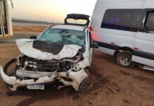 Seis pessoas ficam feridas em acidente entre carro e van na BR-070 em Campo Verde