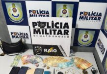Quadrilha é presa com drogas, dinheiro e veículo durante ação da PM em Cuiabá