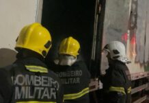 Incêndio atinge caminhão com carga inflamável em transportadora de Colíder