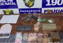 PM prende dois suspeitos com drogas e revólver enterrado no quintal em Feliz Natal