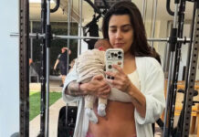 Lauana Prado leva filho recém-nascido para conhecer sua academia: ‘Do lado de fora’