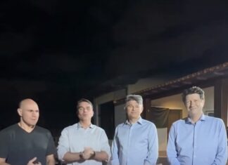 Veja Vídeo – Flávio Bolsonaro apoia Medeiros ao Senado e exalta gestão Brunini em MT