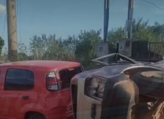 Veja Vídeo – Motociclista fica ferido após acidente envolvendo três veículos em Várzea Grande