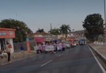 Veja Vídeo – PM participa de caminhada contra a violência doméstica em Alto Araguaia