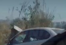 Veja Vídeo – Carro fica destruído após colisão em trecho de ‘pare e siga’ em Rosário Oeste