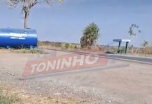 Veja Vídeo – Caixa d’água abandonada atrapalha passageiros na MT-010