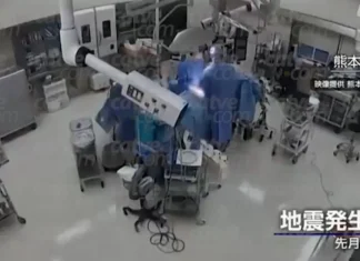 Veja Vídeo – Terremoto chacoalha sala de cirurgia e médicos protegem paciente no Japão; veja