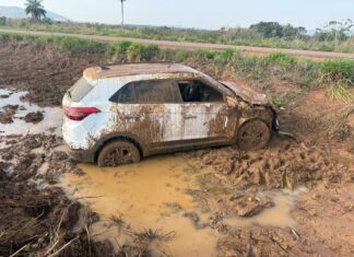 Motorista fica preso sob carro após capotamento na BR-174 em Pontes e Lacerda